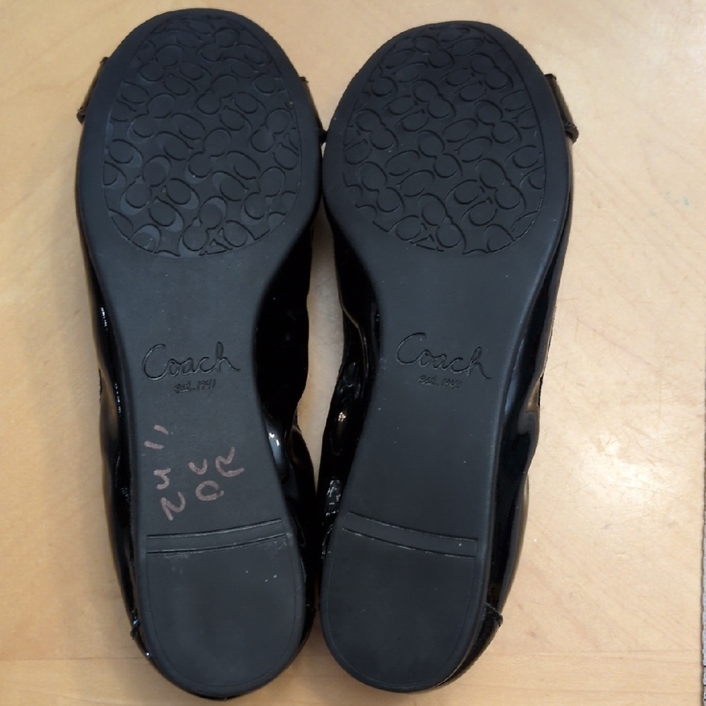 Coach Black "Dora" Ballet Flats with Silver Accents - Picture 10 of 11
